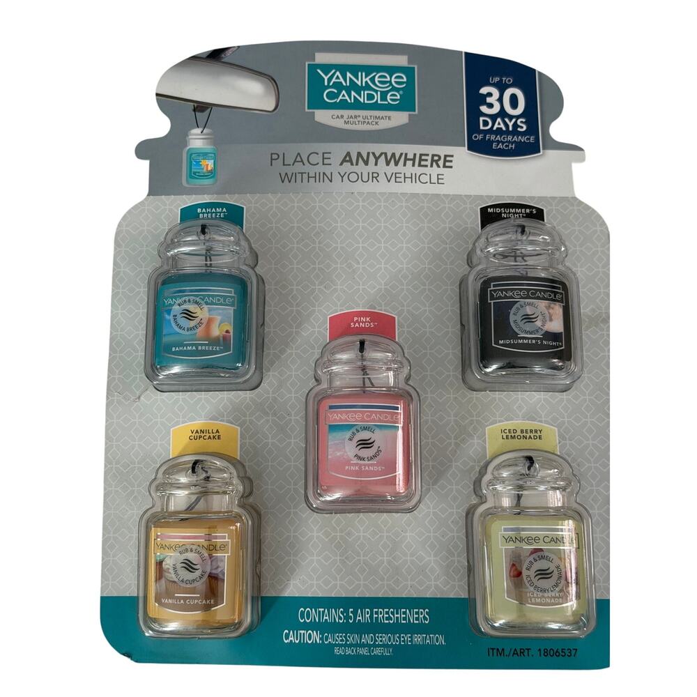 Yankee Candle Car Air Freshener 5 Pack Car Jar Ultimate Assorted Scents 30 Day
